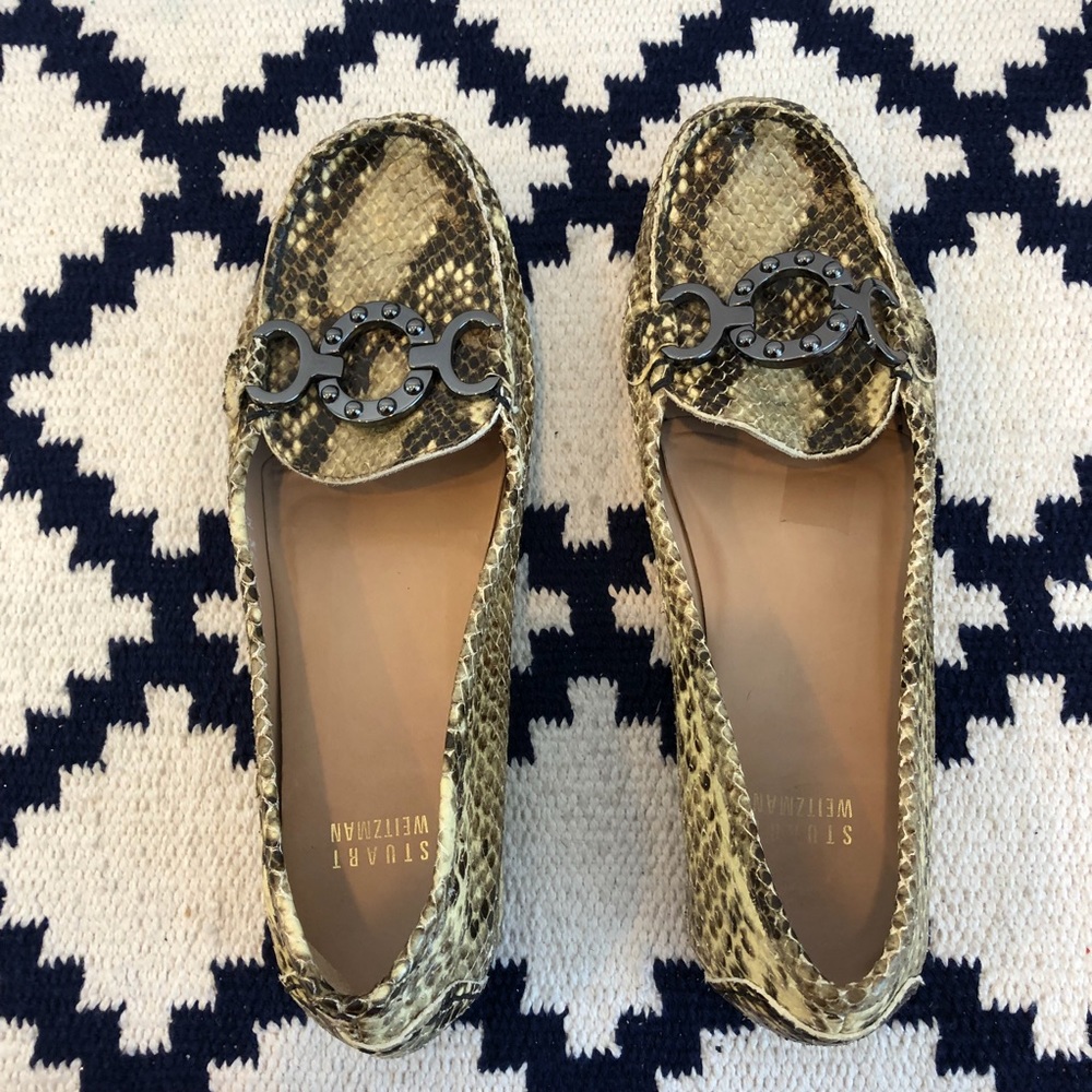 Stuart Weitzman snakeskin loafers size 7 1/2